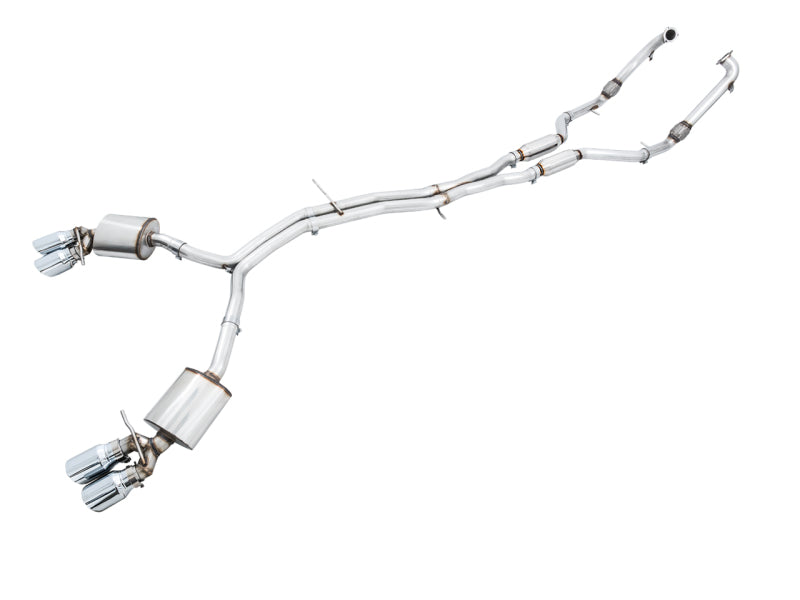 AWE Tuning Audi B9 S5 3.0T Touring Edition Exhaust - Chrome Silver Tips (102mm) AWE Tuning