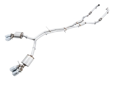 AWE Tuning Audi B9 S5 3.0T Touring Edition Exhaust - Chrome Silver Tips (102mm) AWE Tuning