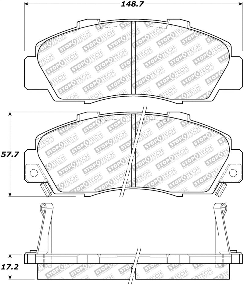 StopTech Street Select Brake Pads - Front - eliteracefab.com