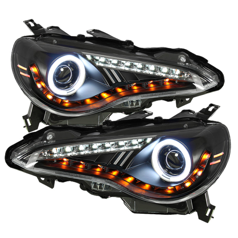 Spyder Scion FRS 12-14 Projector Headlights CCFL Halo DRL LED Black PRO-YD-SFRS12-CCFL-BK - eliteracefab.com