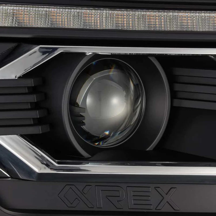 AlphaRex 12-15 Toyota Tacoma LUXX LED Projector Headlights Plank Style Black w/DRL - eliteracefab.com