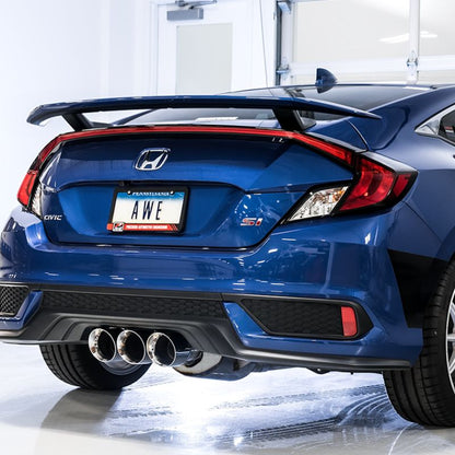 AWE Tuning 2016+ Honda Civic Si Touring Edition Exhaust w/Front Pipe & Dual Chrome Silver Tips - eliteracefab.com