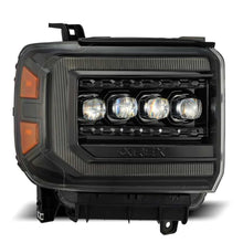 Load image into Gallery viewer, AlphaRex 14-18 GMC Sierra NOVA LED Proj Headlights Plnk Style Alpha Blk w/Activ Light/Seq Signal/DRL - eliteracefab.com