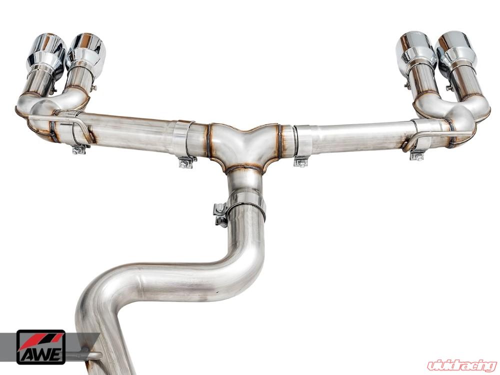 AWE Tuning Audi 8V S3 Track Edition Exhaust w/Chrome Silver Tips 102mm - eliteracefab.com