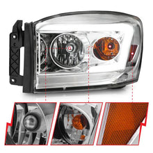 Load image into Gallery viewer, Anzo 06-09 Dodge RAM 1500/2500/3500 Headlights Chrome Housing/Clear Lens (w/ Light Bars) - eliteracefab.com