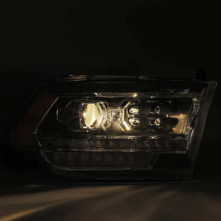 AlphaRex 09-18 Dodge Ram 2500HD LUXX LED Proj Headlights Plank Style Black w/Seq Signal/Smoked DRL - eliteracefab.com