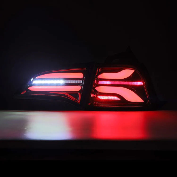 AlphaRex 17-22 Tesla Model 3 PRO-Series LED Tail Lights Jet Black w/Seq Sig - eliteracefab.com