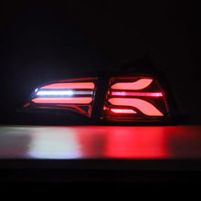 Load image into Gallery viewer, AlphaRex 17-22 Tesla Model 3 PRO-Series LED Tail Lights Jet Black w/Seq Sig - eliteracefab.com