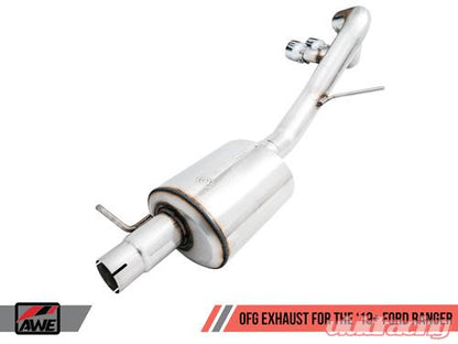 AWE Tuning 2019+ Ford Ranger 0FG Performance Exhaust System w/Chrome Silver Tips & Bash Guard - eliteracefab.com
