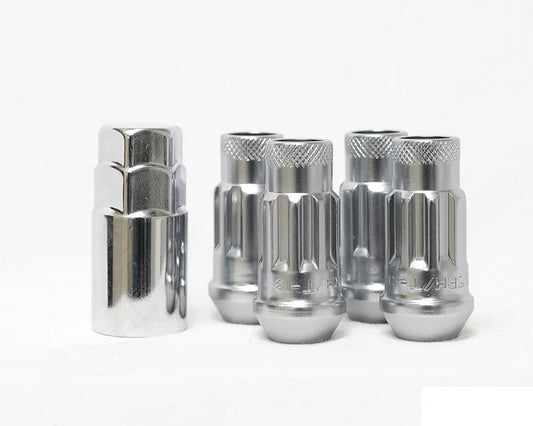 WHEEL MATE MUTEKI SR48 OPEN END LOCKING LUG NUT SET OF 4 – SILVER 12×1.25 48MM Wheel Mate