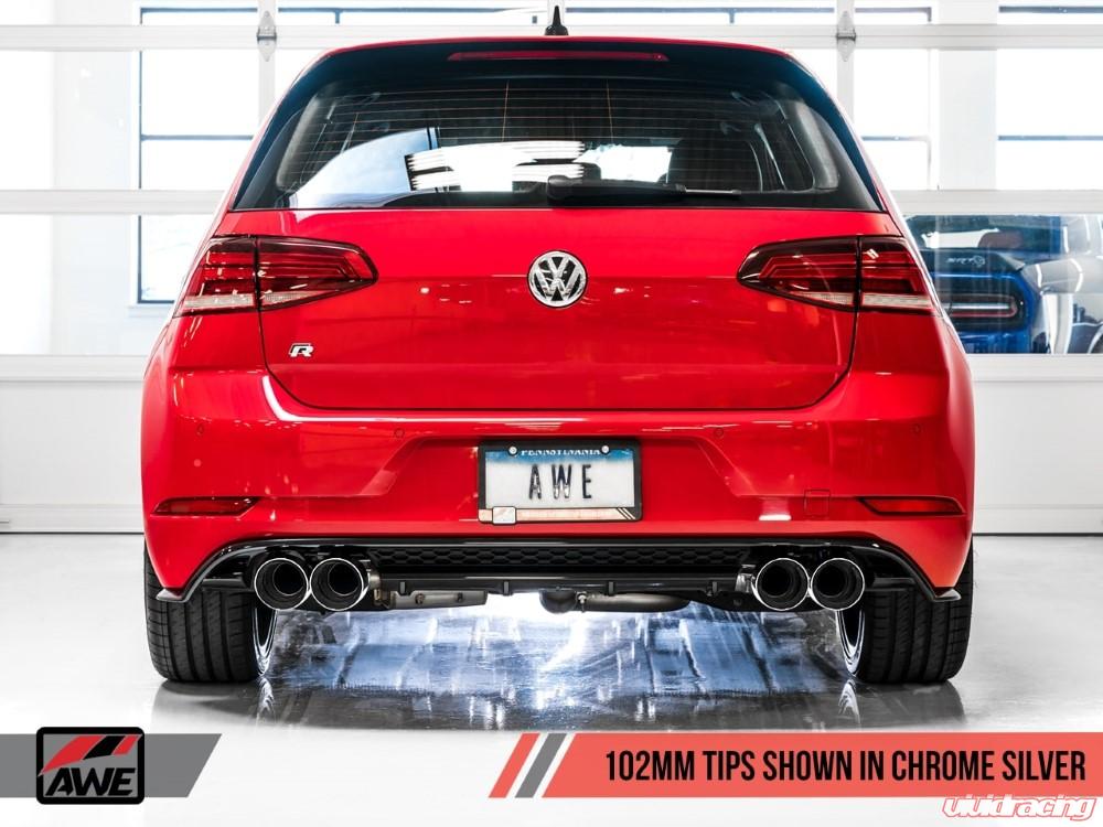 AWE Tuning Volkswagen Golf R MK7.5 SwitchPath Exhaust w/Chrome Silver Tips 102mm - eliteracefab.com