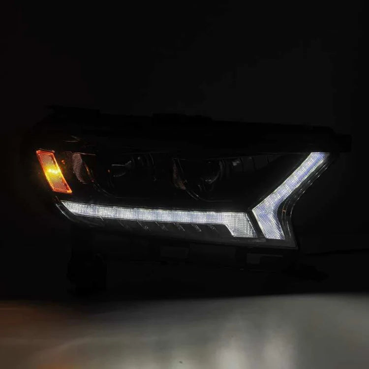 AlphaRex 2019+ Ford Ranger PRO-Series Proj Headlights Plank Style Alpha Black w/Seq Signal/DRL - eliteracefab.com