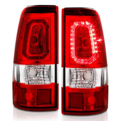 ANZO 2001-2011 Ford Ranger LED Tail Lights w/ Light Bar Chrome Housing Clear Lens - eliteracefab.com