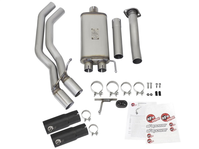 aFe Rebel Exhausts 3in SS Cat-Back 15-16 Ford F-150 EcoBoost V6 2.7/3.5L V8 5.0L w/ Black Tips - eliteracefab.com