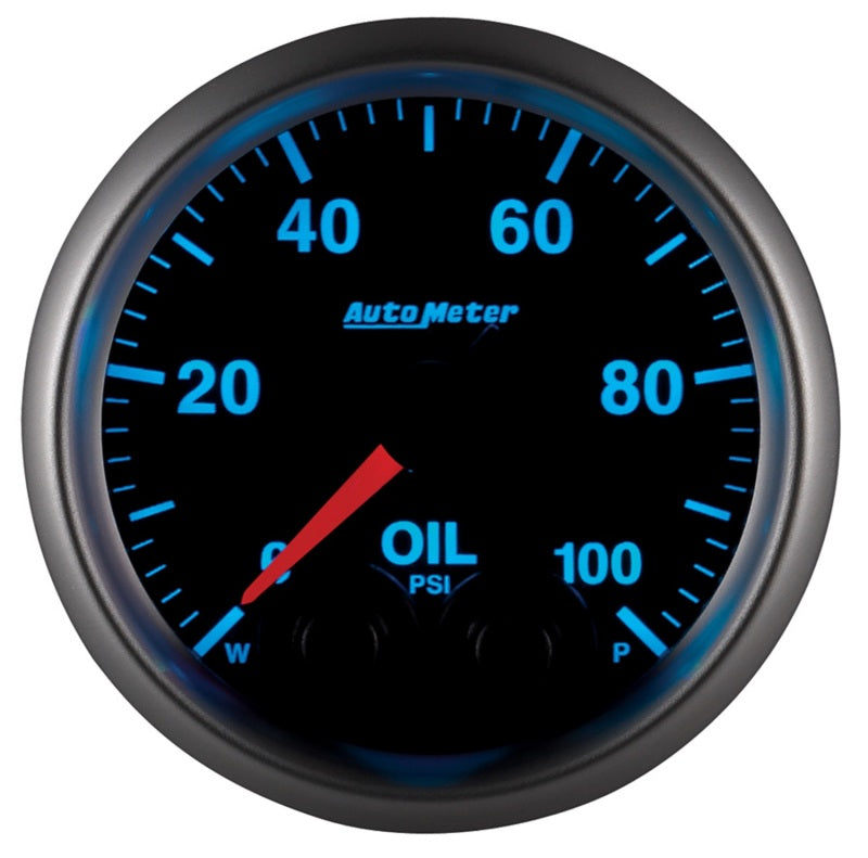 AutoMeter GAUGE; OIL PRESS; 2 1/16in.; 100PSI; STEPPER MOTOR W/PEAK/WARN; ELITE - eliteracefab.com