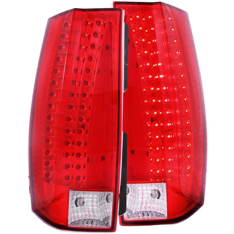 ANZO 2007-2014 Chevrolet Suburban LED Taillights Red/Clear - Escalade Look ANZO