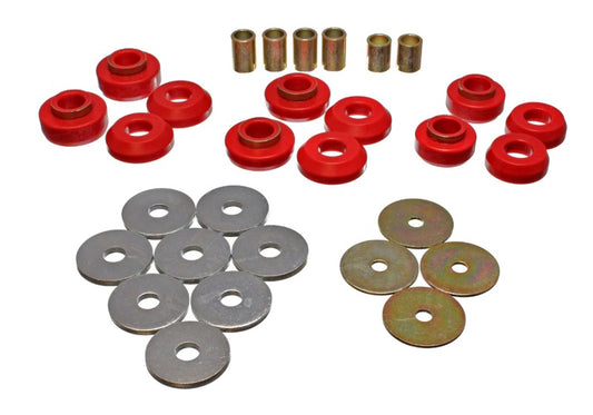 Energy Suspension 75-79 Chevrolet Nova / Chevy II Red Body Mount Set - eliteracefab.com