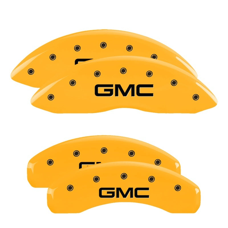 MGP 4 Caliper Covers Engraved Front & Rear MGP Yellow Finish Black Characters 2009 GMC Envoy MGP