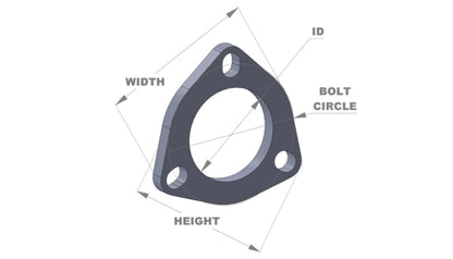 Vibrant 3-Bolt T304 SS Exhaust Flange (2.25in I.D.) - eliteracefab.com