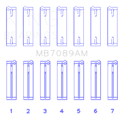 King Audi/Volkswagen ABV/AES/AUE Crankshaft Main Bearing Set (Set of 7) (Standard Size) - eliteracefab.com