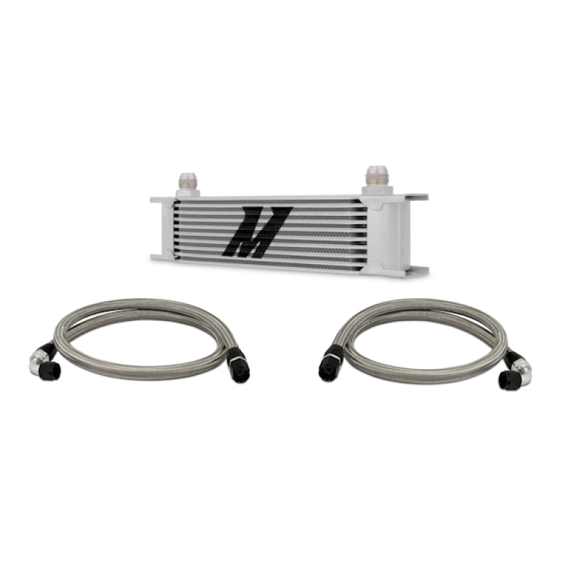 Mishimoto Universal 10 Row Oil Cooler Kit (Metal Braided Lines) - eliteracefab.com