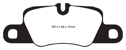 EBC 12-15 Porsche 911 (991) (Cast Iron Rotor only) 3.8 Carrera S Redstuff Rear Brake Pads - eliteracefab.com