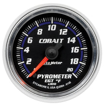 Load image into Gallery viewer, AutoMeter GAUGE; PYROMETER (EGT); 2 1/16in.; 2000deg.F; DIGITAL STEPPER MOTOR; COBALT - eliteracefab.com