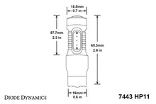 Load image into Gallery viewer, Diode Dynamics 7443 LED Bulb HP11 LED - Amber (Single)