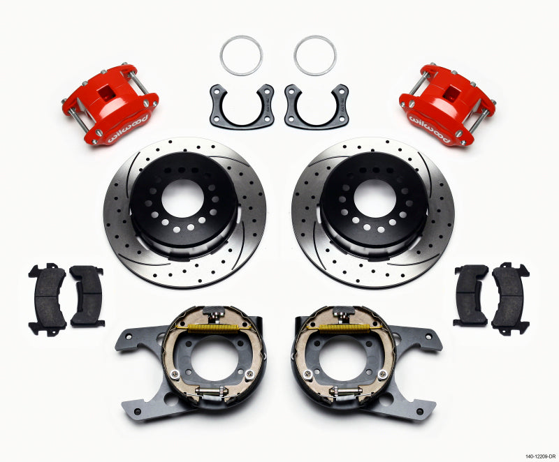 Wilwood D154 P/S P-B Kit Drilled-Red New Big Ford 2.50in Offset Wilwood