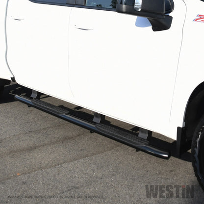 Westin 2019 Chevrolet Silverado/Sierra 1500 Crew Cab Non LD PRO TRAXX 4 Oval Nerf Step Bars - Black - eliteracefab.com