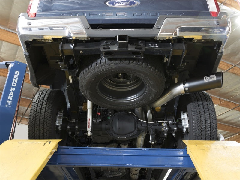 aFe ATLAS 5in DPF-Back Alum Steel Exhaust System w/Black Tip 2017 Ford Diesel Trucks V8-6.7L (td) - eliteracefab.com
