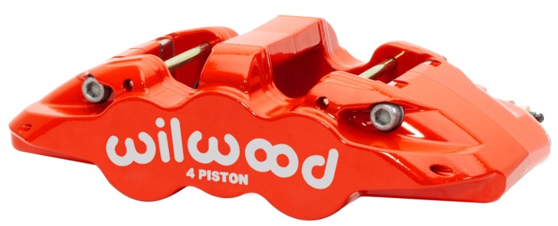 Wilwood Caliper - Aero4-DS Forged Four-Piston Caliper Black 1.38in Piston 1.10in Rotor - Red Wilwood