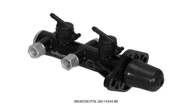 Wilwood Tandem Remote Master Cylinder - 1 1/8in Bore Black - eliteracefab.com