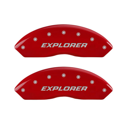 MGP 4 Caliper Covers Engraved Front & Rear Explorer/2011 Red Finish Silver Char 2009 Ford Explorer MGP