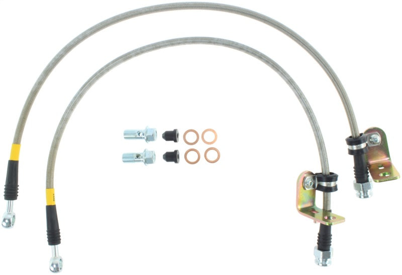 StopTech 03-08 Hyundai Tiburon Front Stainless Steel Brake Lines - eliteracefab.com