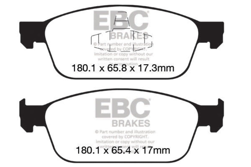 EBC 12+ Ford Focus 2.0 Turbo ST Ultimax2 Front Brake Pads - eliteracefab.com