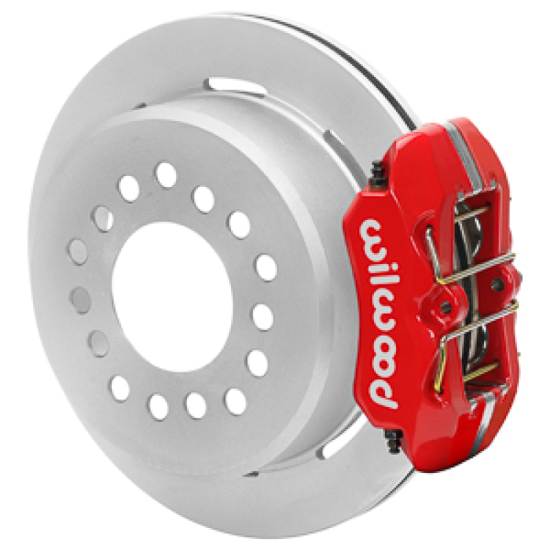 Wilwood Chevy Monte Carlo Forged 4 Piston DynaPro Red Caliper HP32 VV Plain Rotor - 11.00x0.81 Wilwood