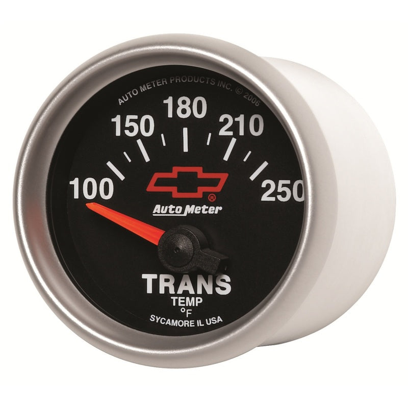 Autometer GM Bowtie Black 2-1/16in 100-250 Degree F Electronic Transmission Temperature Gauge 3649-00406