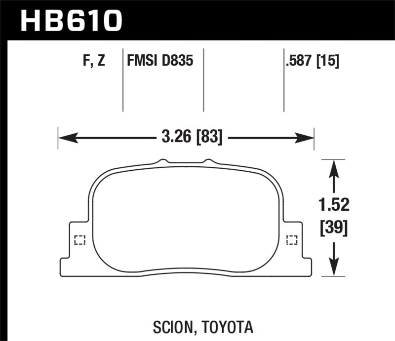 Hawk 05-09 Scion tC / 00-01 Lexus ES300 HPS Street Rear Brake Pads - eliteracefab.com