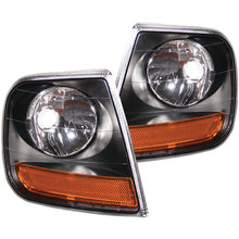 Load image into Gallery viewer, ANZO USA Ford F-150 Harley - Davidson Style Corner Lights Black W/ Amber Reflector; 1997-2003 - eliteracefab.com