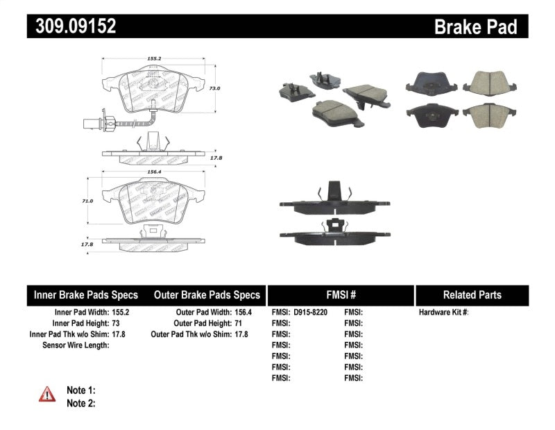 StopTech Performance 07-09 Mazda 3 Front Brake Pads - eliteracefab.com