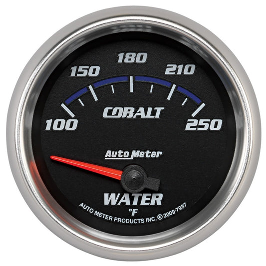Autometer Cobalt 66mm 100-250 Degree F Electric Water Temperature Gauge 7937