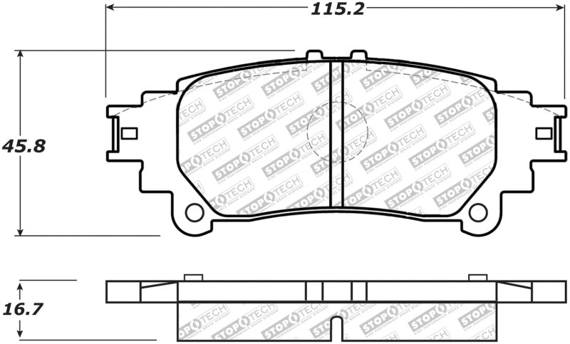 StopTech 13-19 Lexus GS350 Street Select Rear Brake Pads - eliteracefab.com