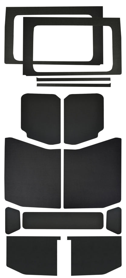 DEI 18-23 Jeep Wrangler JL 4-Door Boom Mat Complete Headliner Kit - 13 Piece - Black Leather Look DEI