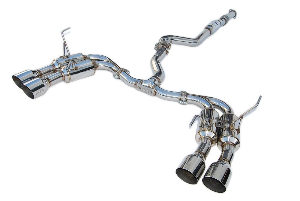 Invidia 15+ Subaru STI 4Dr Q300 Single Layer Stainless Steel Quad Tip Cat-Back Exhaust - eliteracefab.com