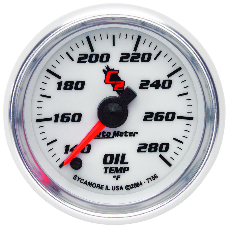Autometer C2 52mm 140 - 280 Deg. F Electronic Oil Temp Gauge 7156