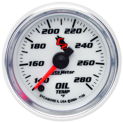 Autometer C2 52mm 140 - 280 Deg. F Electronic Oil Temp Gauge 7156