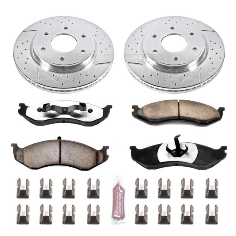 Power Stop 90-99 Jeep Cherokee Front Z36 Truck & Tow Brake Kit - eliteracefab.com