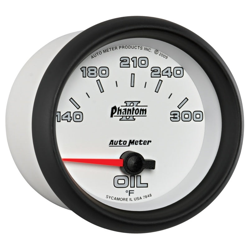 Autometer Phantom II 2 5/8in 140-300 Degree F Short Sweep Electronic Oil Temperature Gauge 7848