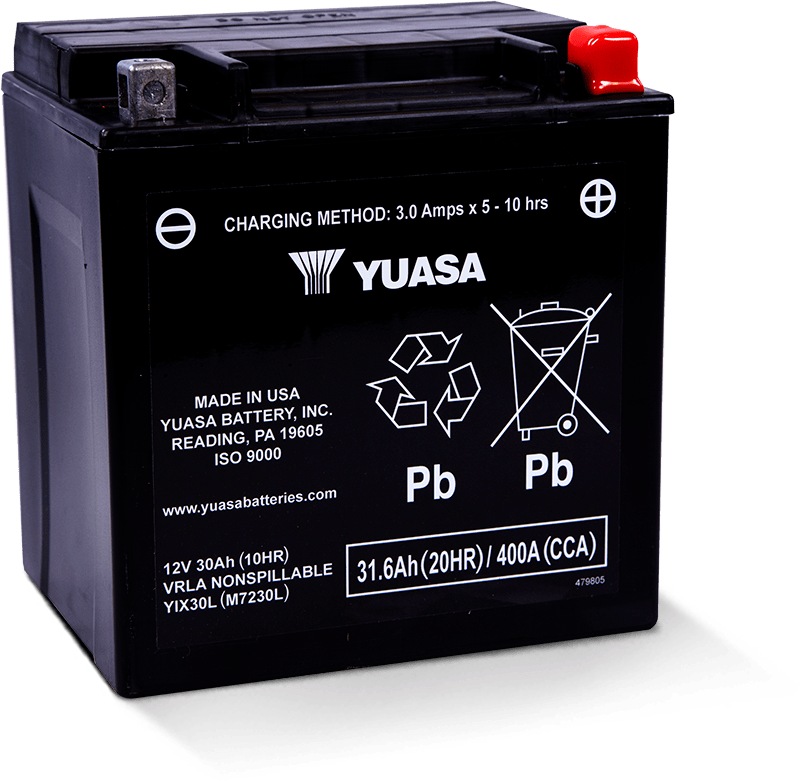 Yuasa YIX30L Maintenance Free AGM 12 Volt Battery Yuasa Battery